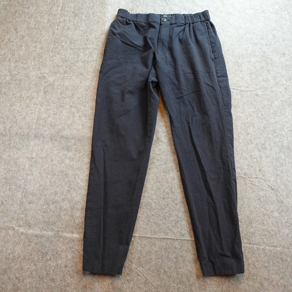 Club Monaco Pants Womens Medium Navy Blue Crepe Pull On Comfort Tapered Leg
